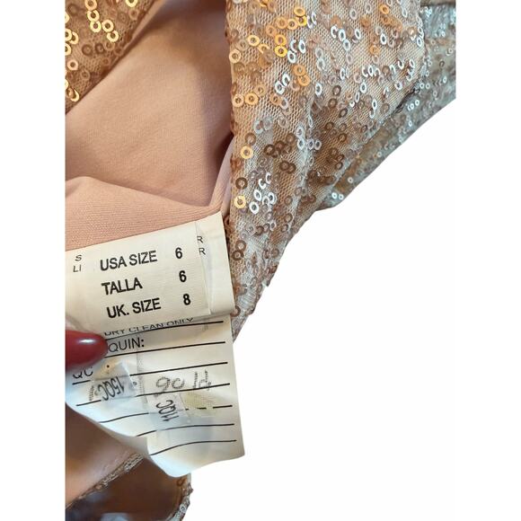 Morilee by Madeline Gardner Rose Gold Sequined Gown - Size 6 - Picture 14 of 16